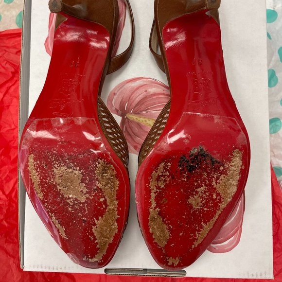 Christian Louboutin Quadrilette 37 Mesh Sandals - Picture 7 of 8